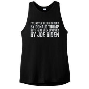 But I Have Been Screwed By Joe Biden Ladies PosiCharge Tri-Blend Wicking Tank