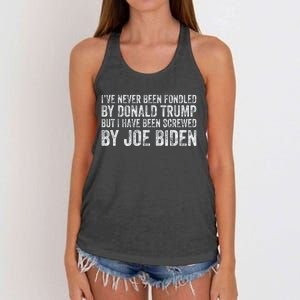 But I Have Been Screwed By Joe Biden Women's Knotted Racerback Tank