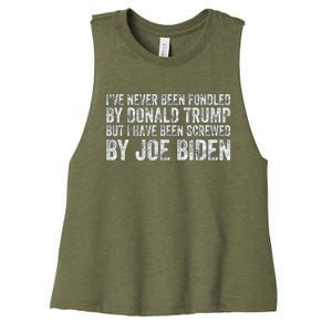 But I Have Been Screwed By Joe Biden Women's Racerback Cropped Tank