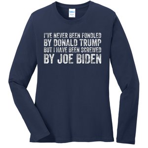 But I Have Been Screwed By Joe Biden Ladies Long Sleeve Shirt