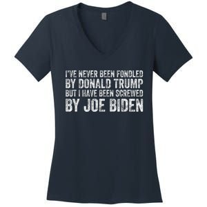 But I Have Been Screwed By Joe Biden Women's V-Neck T-Shirt