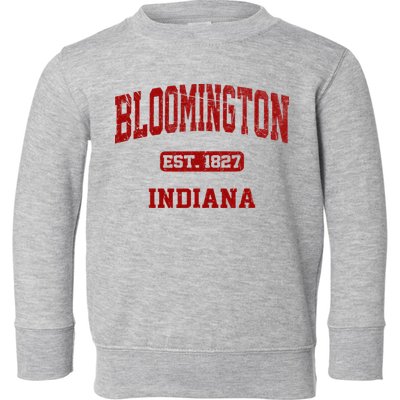 Bloomington Indiana IN Vintage State Athletic Style Toddler Sweatshirt