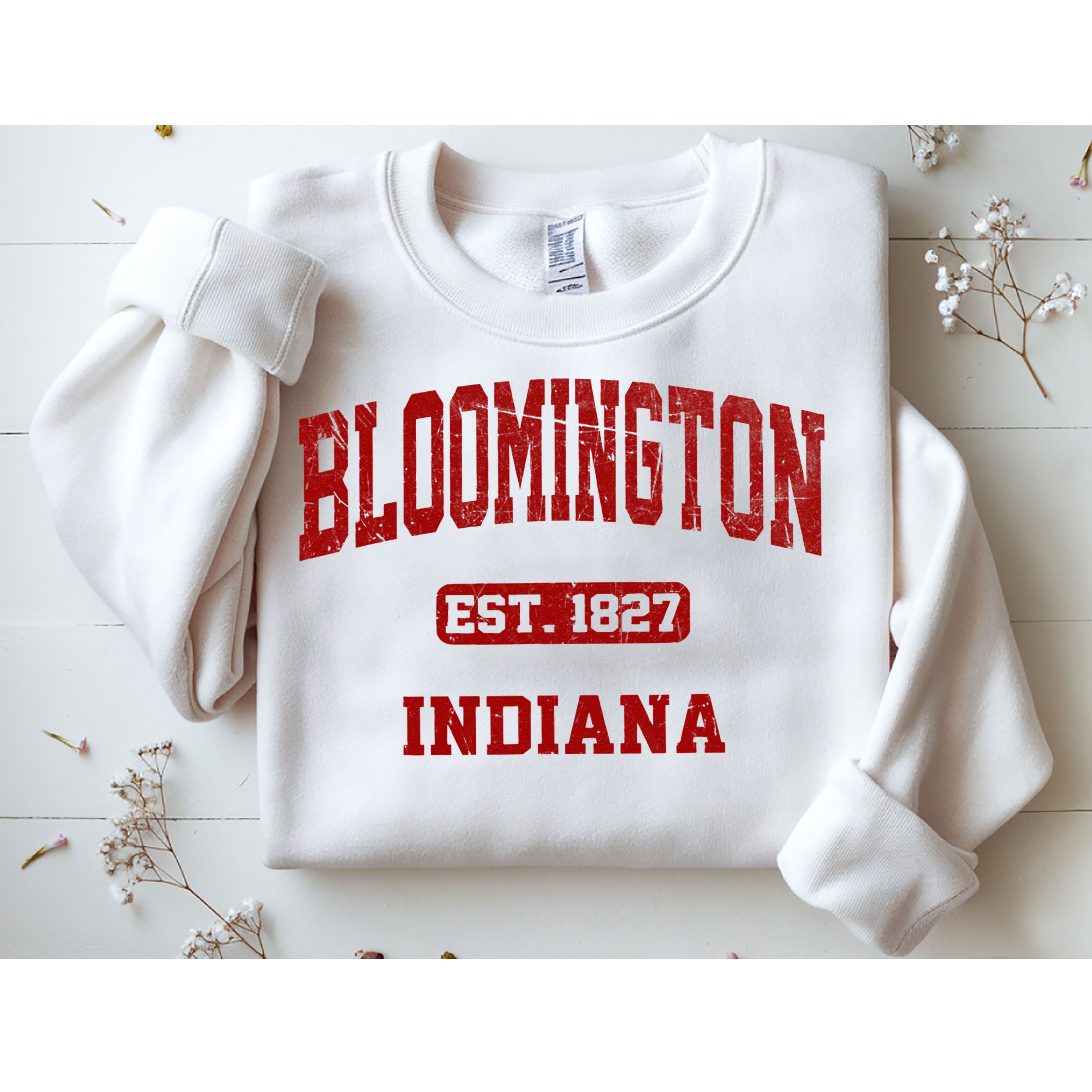 Bloomington Indiana IN Vintage State Athletic Style Sweatshirt