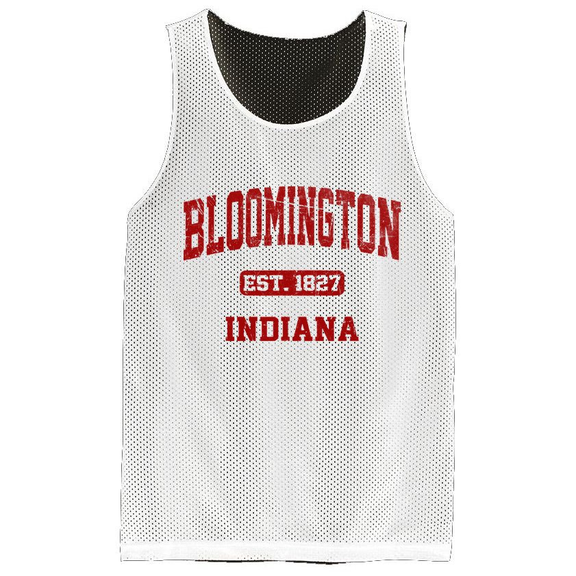 Bloomington Indiana IN Vintage State Athletic Style Mesh Reversible Basketball Jersey Tank