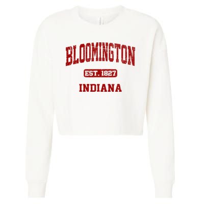Bloomington Indiana IN Vintage State Athletic Style Cropped Pullover Crew