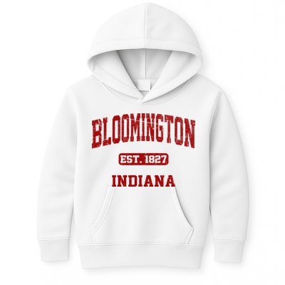 Bloomington Indiana IN Vintage State Athletic Style Kids Hoodie