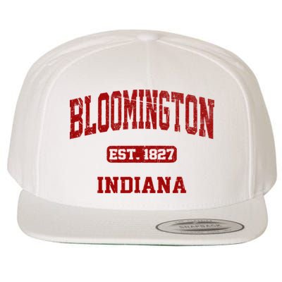 Bloomington Indiana IN Vintage State Athletic Style Wool Snapback Cap