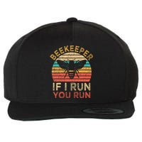 Beekeeper If I Run You Run Vintage Honeybees Wool Snapback Cap