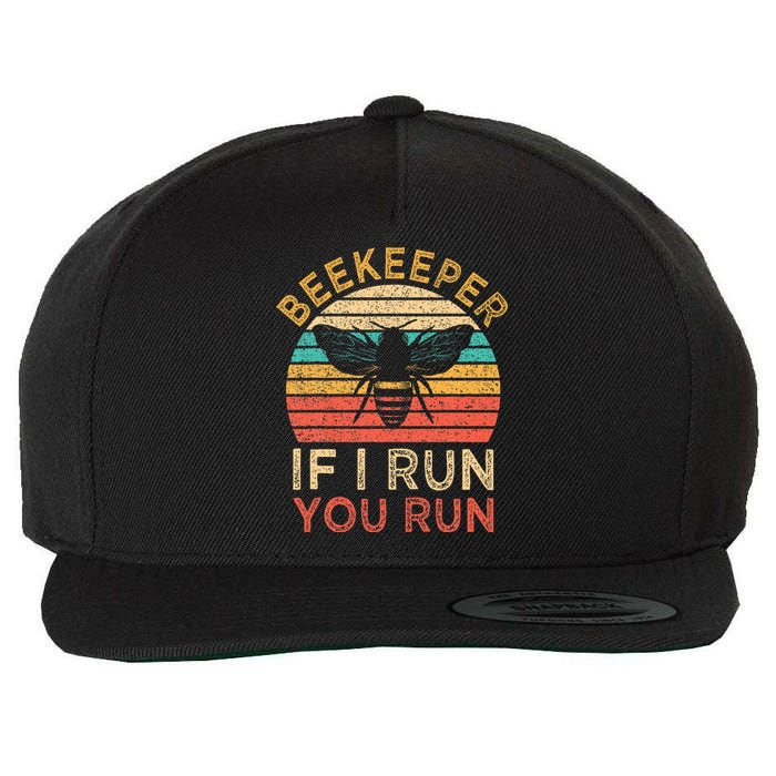 Beekeeper If I Run You Run Vintage Honeybees Wool Snapback Cap