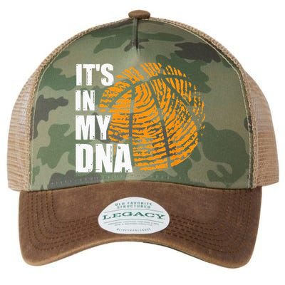Basketball Its In My DNA Fingerprint Funny Basketball Legacy Tie Dye Trucker Hat