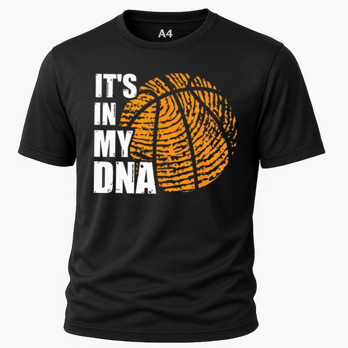 Basketball Its In My DNA Fingerprint Funny Basketball Cooling Performance Crew T-Shirt