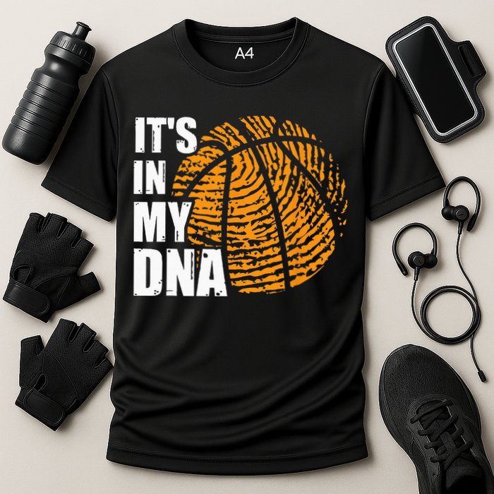 Basketball Its In My DNA Fingerprint Funny Basketball Cooling Performance Crew T-Shirt