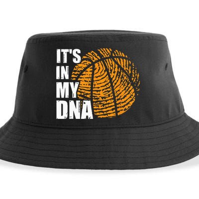 Basketball Its In My DNA Fingerprint Funny Basketball Sustainable Bucket Hat