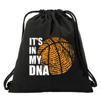 Basketball Its In My DNA Fingerprint Funny Basketball Drawstring Bag