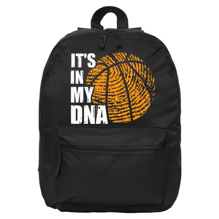 Basketball Its In My DNA Fingerprint Funny Basketball 16 in Basic Backpack