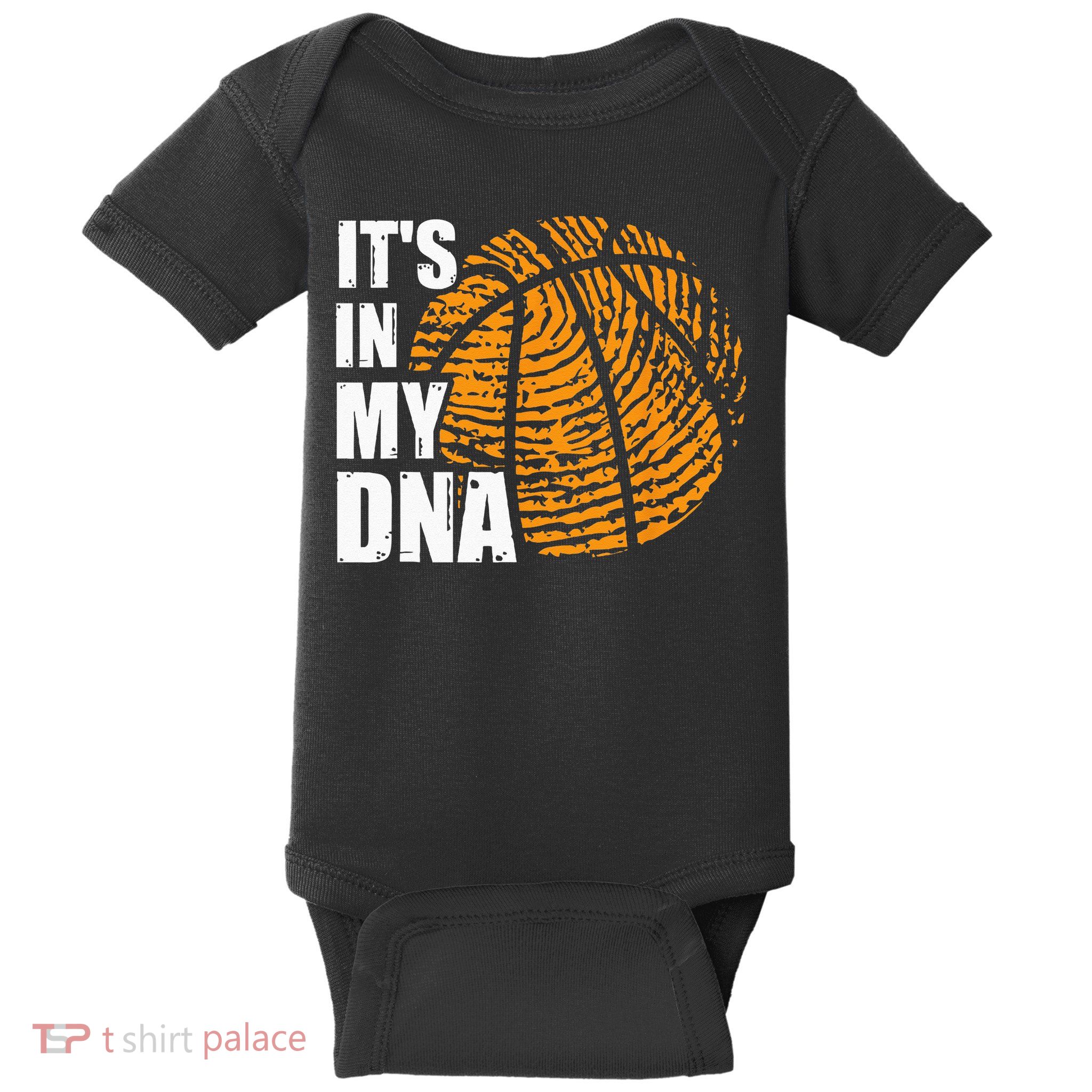 Basketball Its In My DNA Fingerprint Funny Basketball Baby Bodysuit