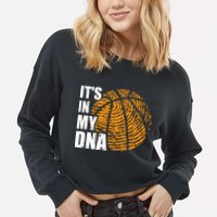 Basketball Its In My DNA Fingerprint Funny Basketball Cropped Pullover Crew