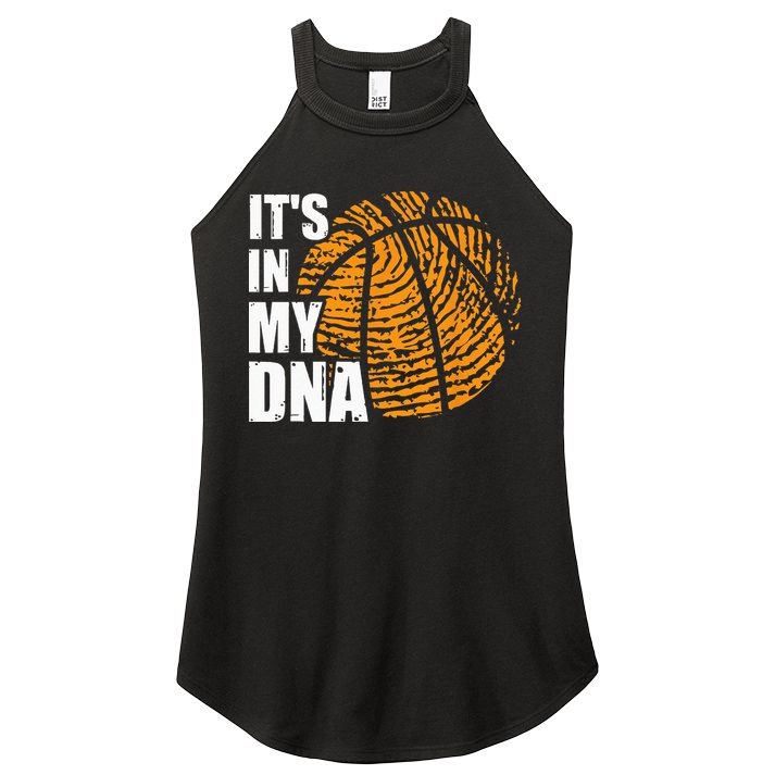 Basketball Its In My DNA Fingerprint Funny Basketball Women's Perfect Tri Rocker Tank
