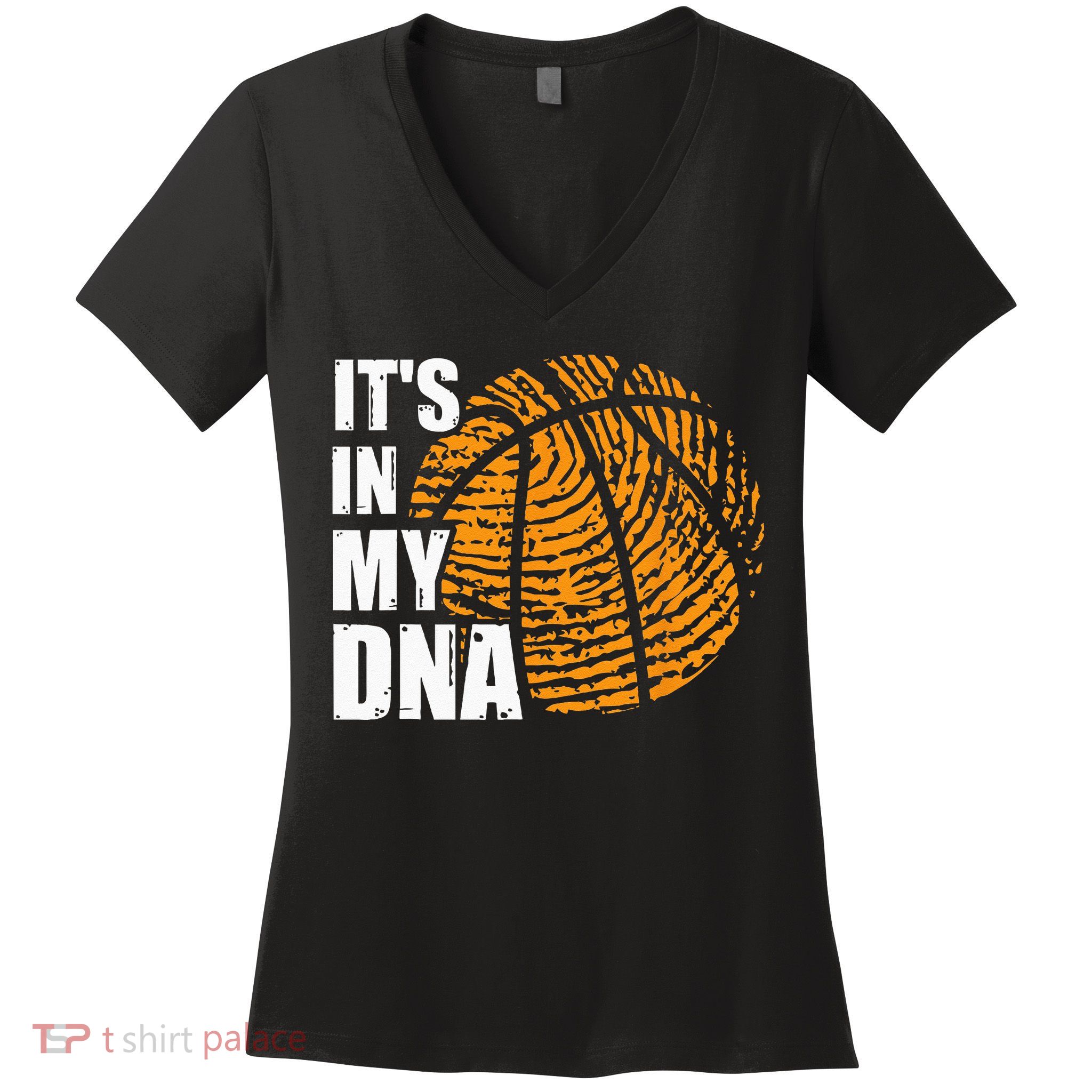Basketball Its In My DNA Fingerprint Funny Basketball Women's V-Neck T-Shirt