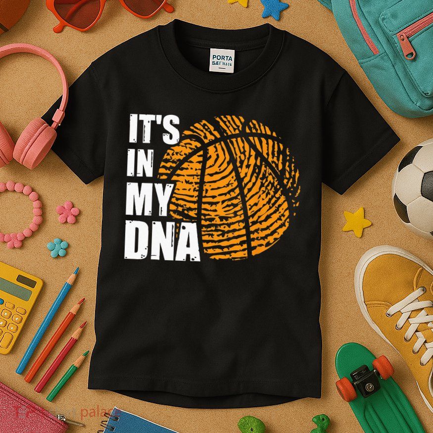 Basketball Its In My DNA Fingerprint Funny Basketball Kids T-Shirt
