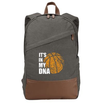Basketball Its In My DNA Fingerprint Funny Basketball Cotton Canvas Backpack