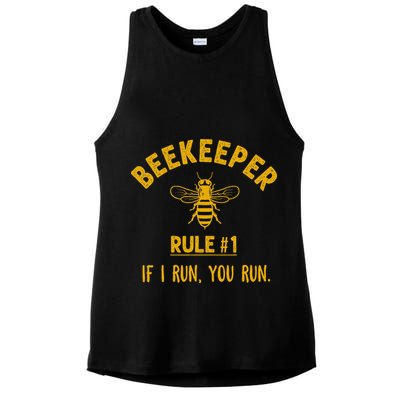 Beekeeper If I Run You Run Save The Bees Climate Change Ladies PosiCharge Tri-Blend Wicking Tank