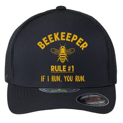 Beekeeper If I Run You Run Save The Bees Climate Change Flexfit Unipanel Trucker Cap