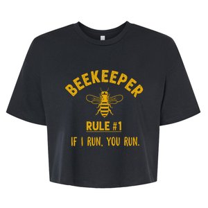 Beekeeper If I Run You Run Save The Bees Climate Change Bella+Canvas Jersey Crop Tee