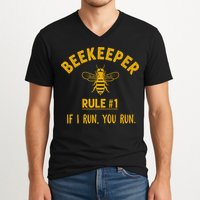 Beekeeper If I Run You Run Save The Bees Climate Change V-Neck T-Shirt