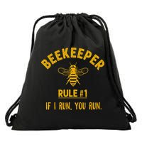 Beekeeper If I Run You Run Save The Bees Climate Change Drawstring Bag