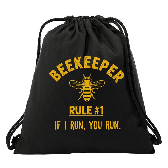 Beekeeper If I Run You Run Save The Bees Climate Change Drawstring Bag