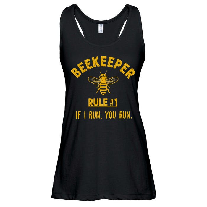 Beekeeper If I Run You Run Save The Bees Climate Change Ladies Essential Flowy Tank