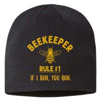 Beekeeper If I Run You Run Save The Bees Climate Change Sustainable Beanie