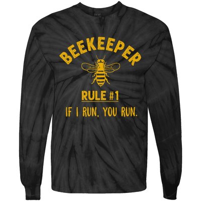 Beekeeper If I Run You Run Save The Bees Climate Change Tie-Dye Long Sleeve Shirt