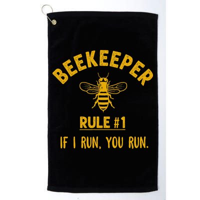 Beekeeper If I Run You Run Save The Bees Climate Change Golf Towel