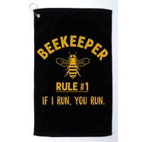 Beekeeper If I Run You Run Save The Bees Climate Change Golf Towel
