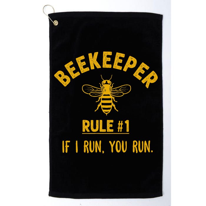 Beekeeper If I Run You Run Save The Bees Climate Change Golf Towel
