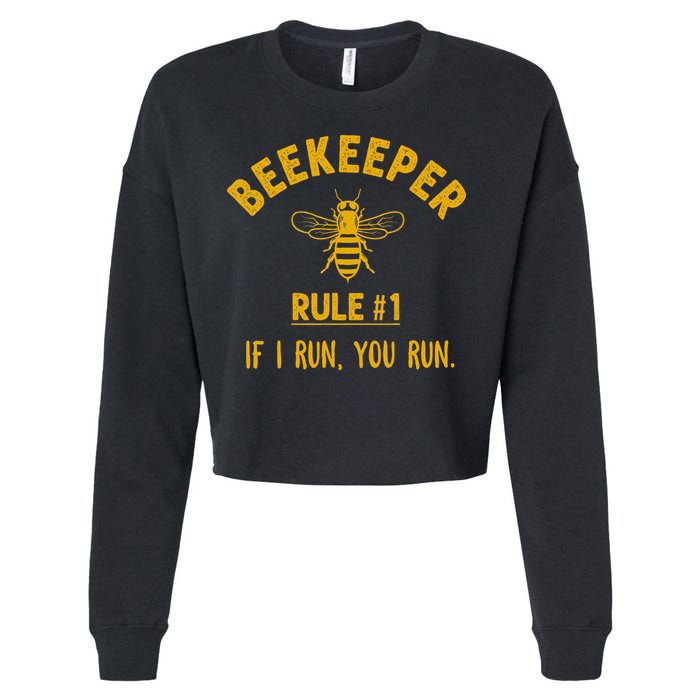 Beekeeper If I Run You Run Save The Bees Climate Change Cropped Pullover Crew