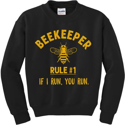 Beekeeper If I Run You Run Save The Bees Climate Change Kids Sweatshirt