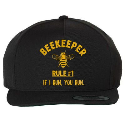 Beekeeper If I Run You Run Save The Bees Climate Change Wool Snapback Cap