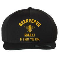 Beekeeper If I Run You Run Save The Bees Climate Change Wool Snapback Cap