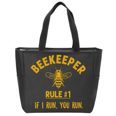 Beekeeper If I Run You Run Save The Bees Climate Change Zip Tote Bag