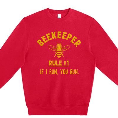 Beekeeper If I Run You Run Save The Bees Climate Change Premium Crewneck Sweatshirt