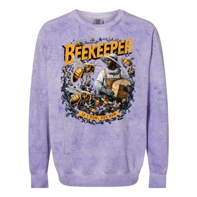 Beekeeper If I Run You Run Apiculture Bee Keeper Beekeeping Bee Lovers Honeybees Colorblast Crewneck Sweatshirt