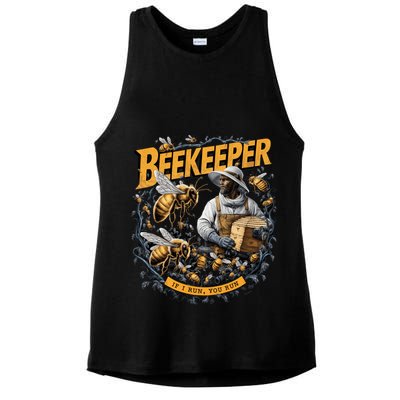 Beekeeper If I Run You Run Apiculture Bee Keeper Beekeeping Bee Lovers Honeybees Ladies PosiCharge Tri-Blend Wicking Tank