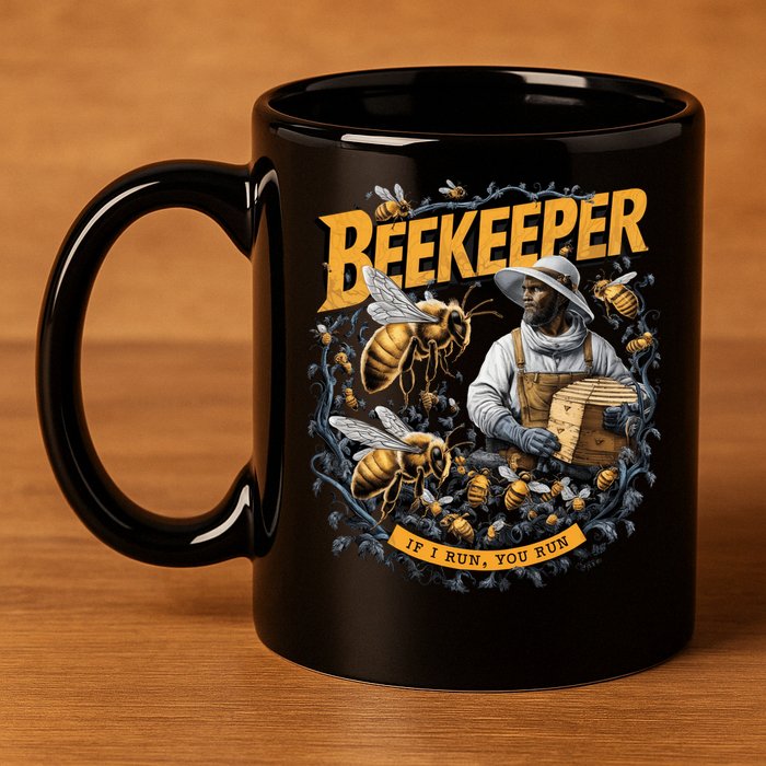 Beekeeper If I Run You Run Apiculture Bee Keeper Beekeeping Bee Lovers Honeybees 11oz C Handle Ceramic Mug