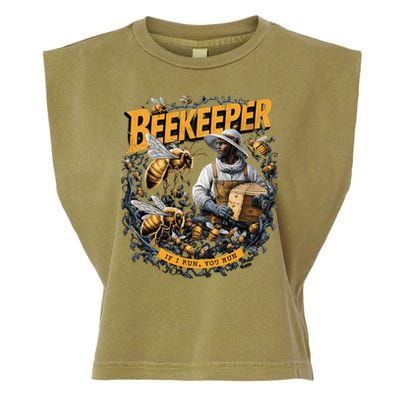 Beekeeper If I Run You Run Apiculture Bee Keeper Beekeeping Bee Lovers Honeybees Garment-Dyed Women's Muscle Tee