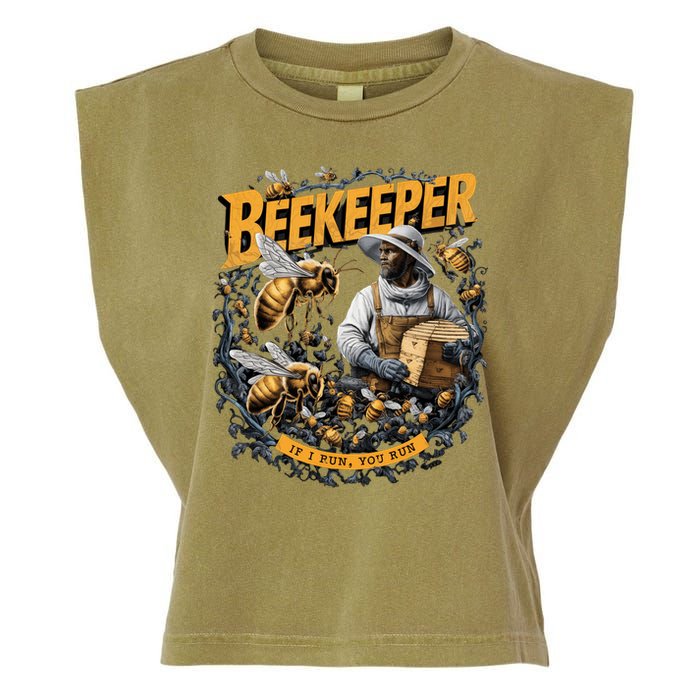 Beekeeper If I Run You Run Apiculture Bee Keeper Beekeeping Bee Lovers Honeybees Garment-Dyed Women's Muscle Tee
