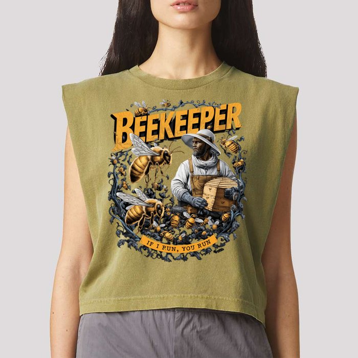 Beekeeper If I Run You Run Apiculture Bee Keeper Beekeeping Bee Lovers Honeybees Garment-Dyed Women's Muscle Tee