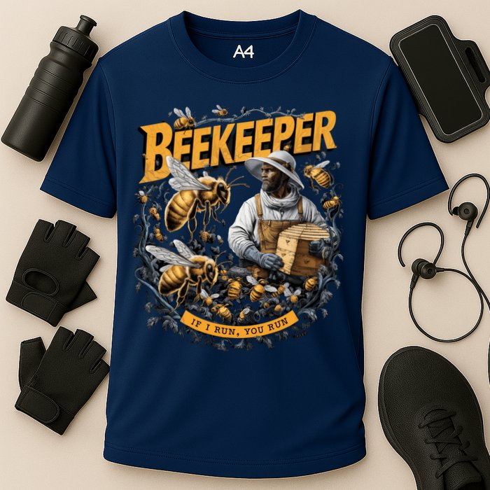 Beekeeper If I Run You Run Apiculture Bee Keeper Beekeeping Bee Lovers Honeybees Performance Shirt